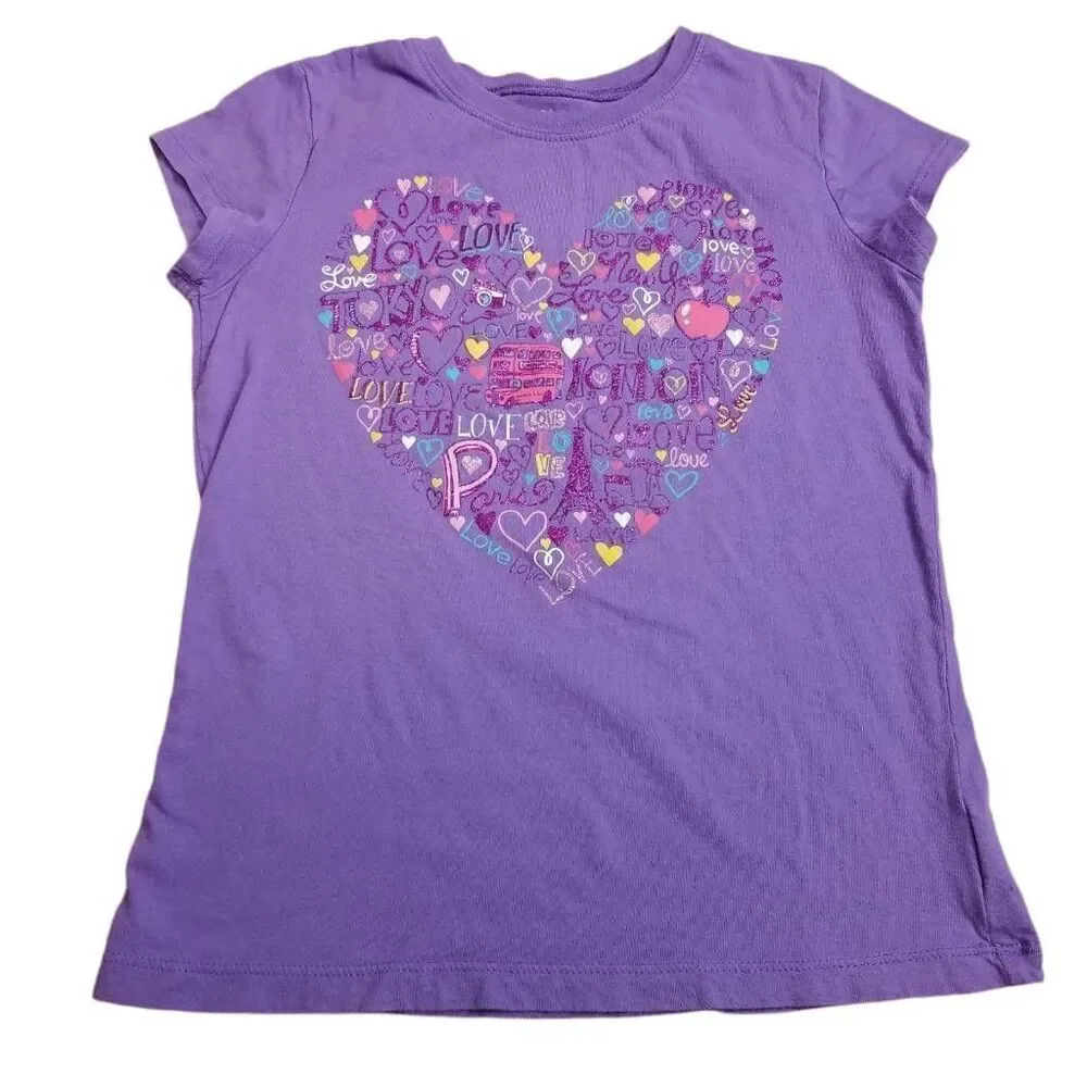 Children's place heart love shirt M 7/8